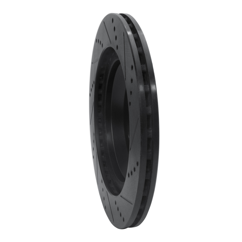 Mercedes-Benz Maybach S560 Brake Rotor (1) - Rear Left - R1 Concepts - Drilled & Slotted - Black - `14-`21